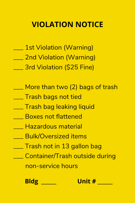 Trash Violation Notices (50-Sheets)